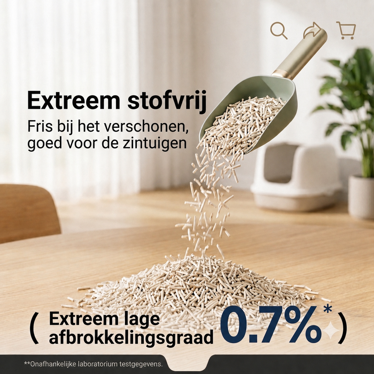 Extreem stofvrije kattenbakvulling